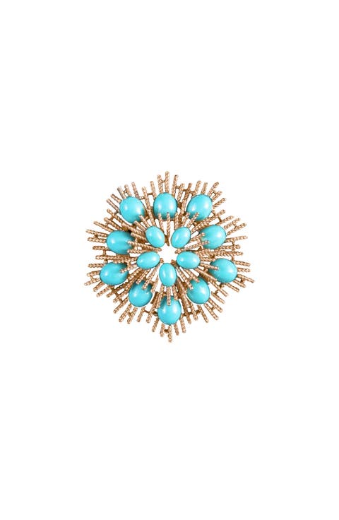 1960s Avon Turquoise Sunburst Brooch