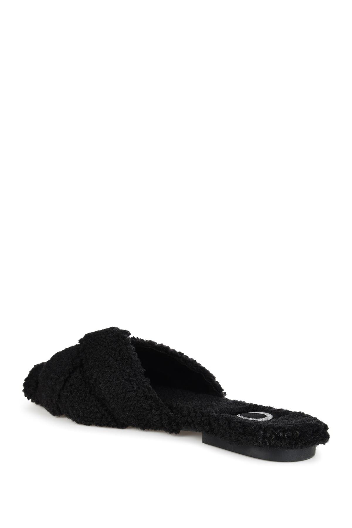 Journee Collection JOURNEE Sereena Faux Fur Slipper, Alternate, color, Black