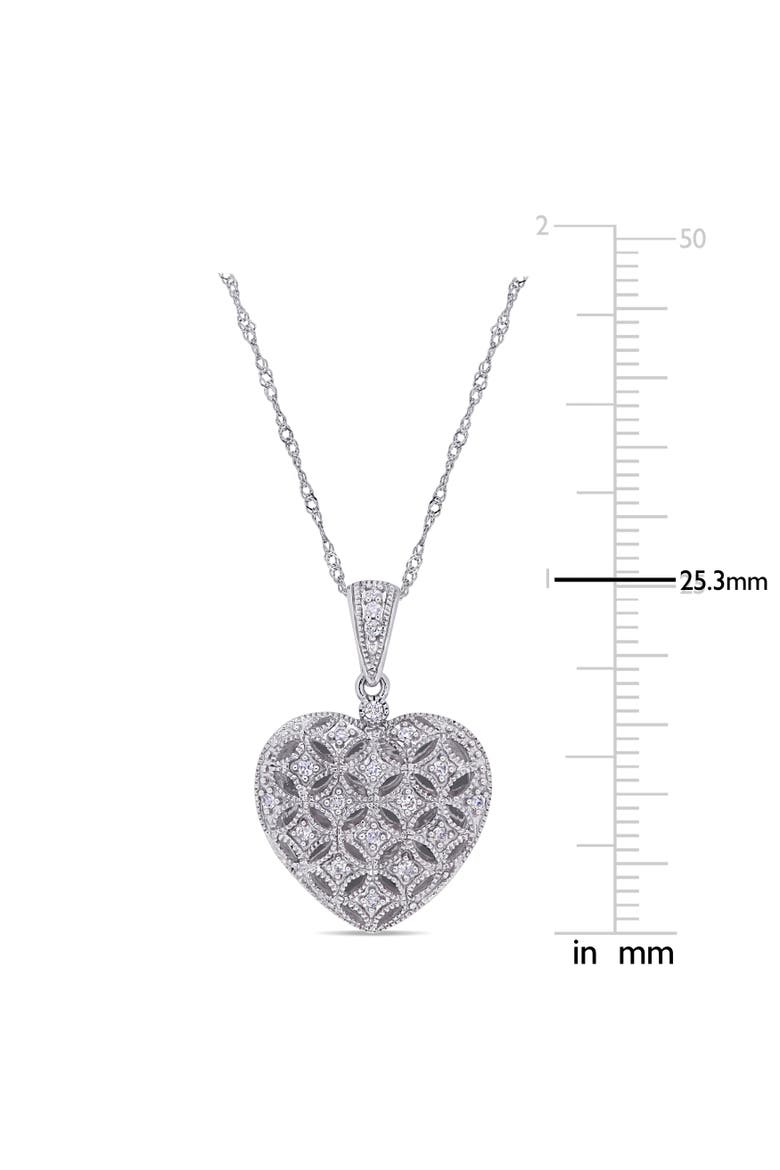 Diamond Locket Heart Necklace 10k, Alternate, color, 10K White Gold