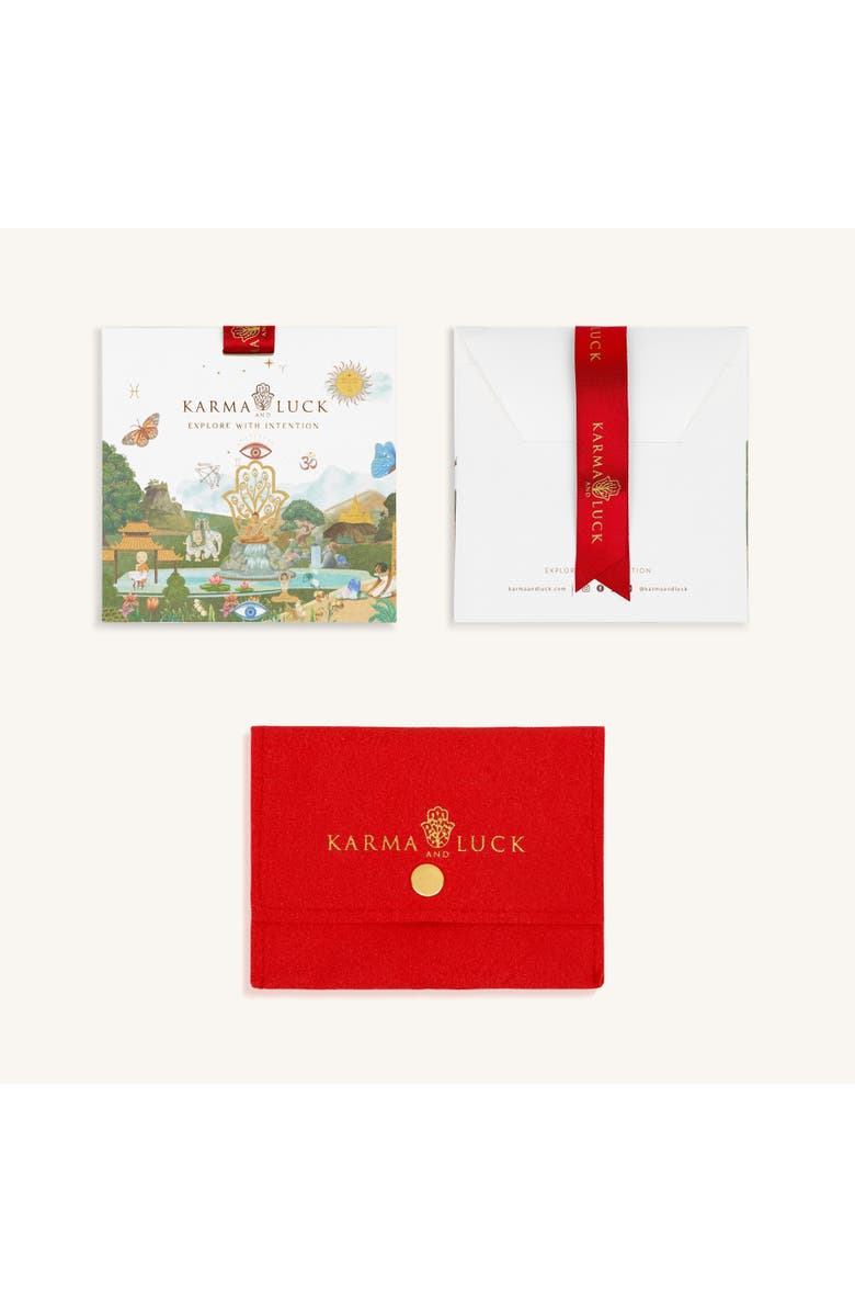 Karma and Luck Innocent Guardian - Lotus Red String Bracelet, Alternate, color, Red, Gold, White