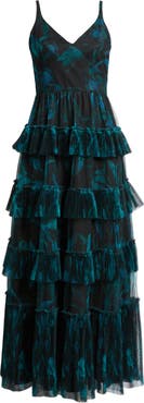Hutch Freya Tulle Plissé Ruffle Gown