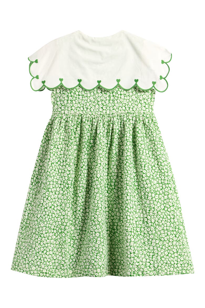 Kids' Frill Collar Floral Print Dress, Alternate, color, GREEN