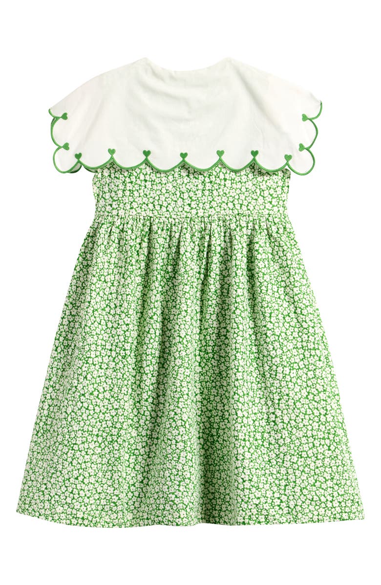 NEXT Kids' Frill Collar Floral Print Dress, Alternate, color, Green