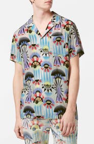 Scotch & Soda Relaxed Fit Print Short Sleeve Button-Up Shirt