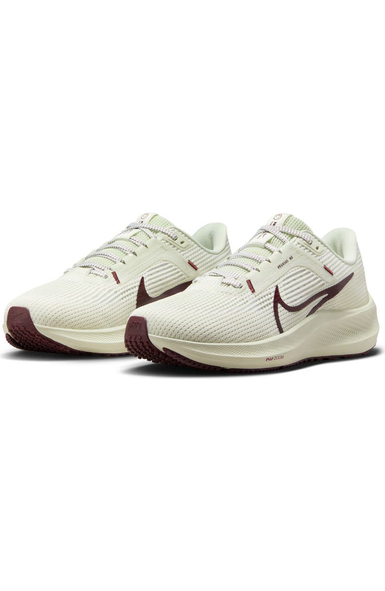 Nike Air Zoom Pegasus 40 Running Shoe, Main, color, Sea Glass/ Burgundy/ White
