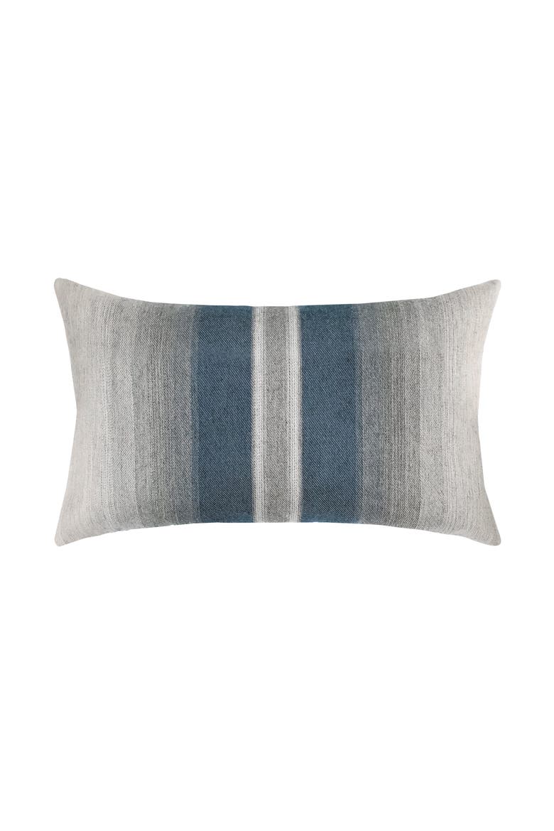 Ombre Stripe Indoor & Outdoor Woven Accent Pillow, Main, color, Indigo