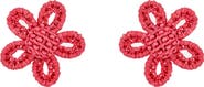 Oscar de la Renta Woven Flower Earrings