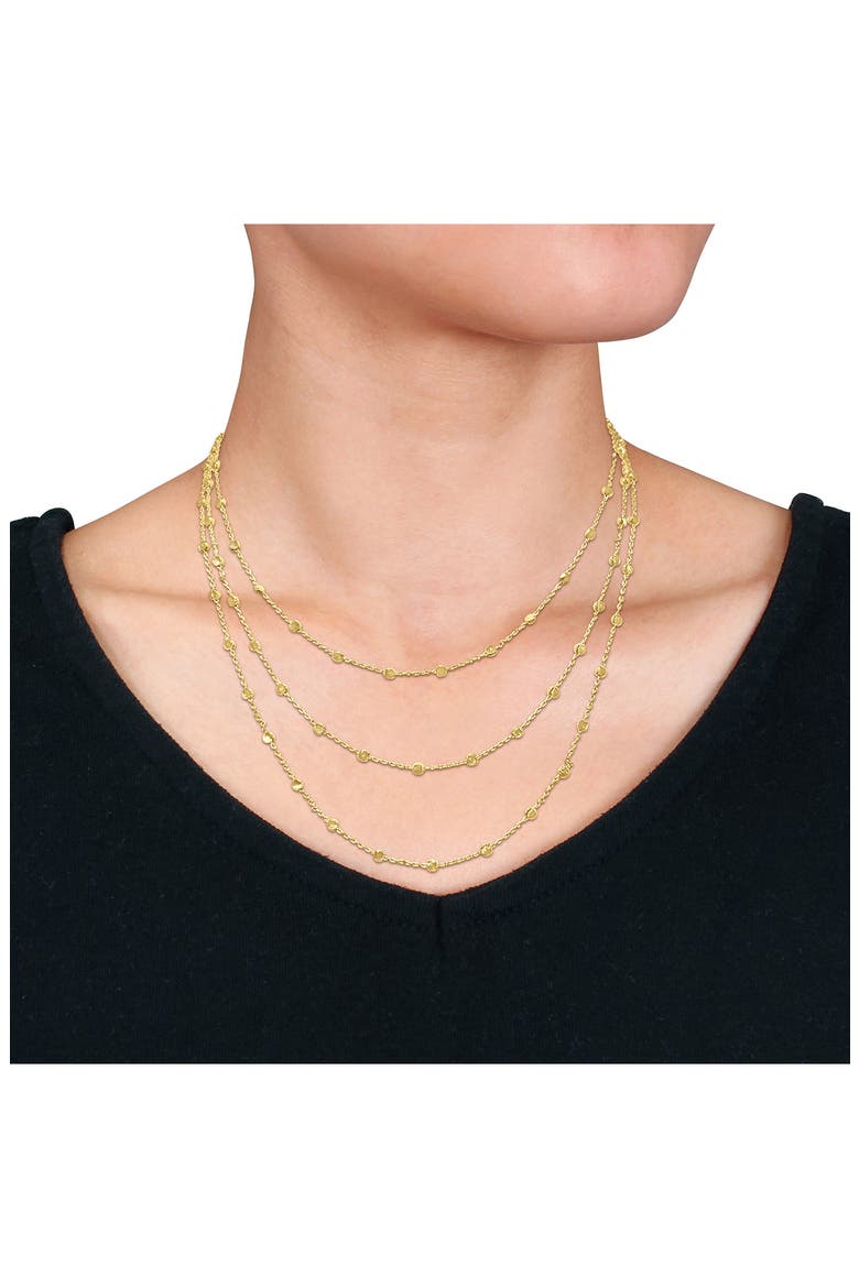 Three-Strand Ball Chain Necklace, Alternate, color, GOLD