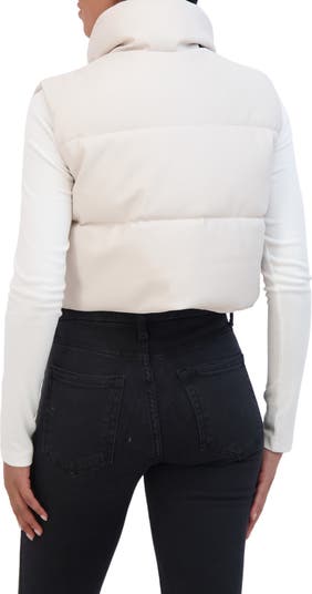 Crop Faux Leather Vest