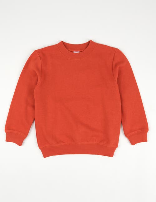 Leveret Kids Pullover Sweatshirt, Long Sleeve, Solid Colors In Orange