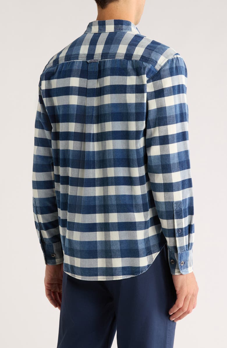 Tommy Bahama Coastline Cord Mojave Blues Buffalo Check Cotton Corduroy Button-Up Shirt, Alternate, color, Carbon Navy