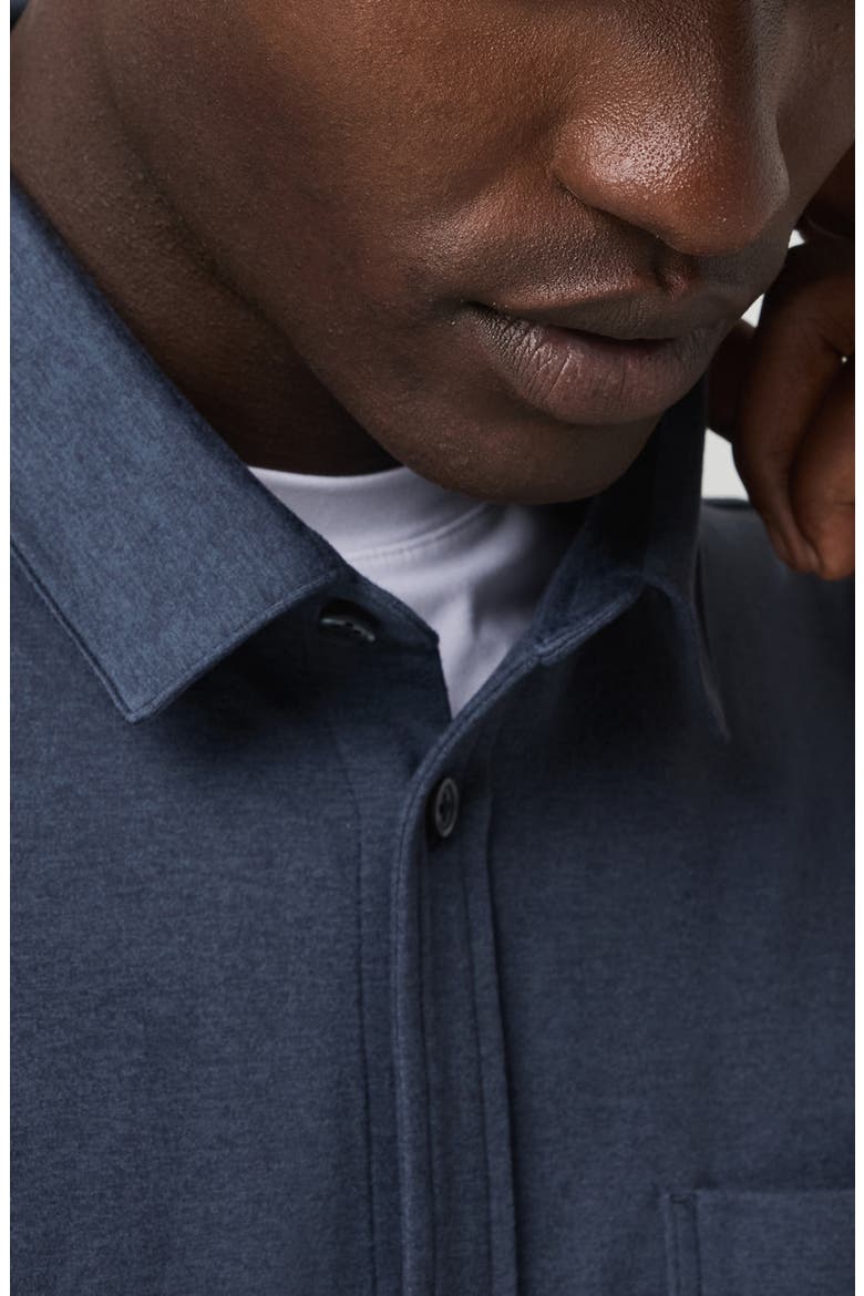 Ponto Short Sleeve Performance Button-Up Shirt, Alternate, color, AZURE HEATHER