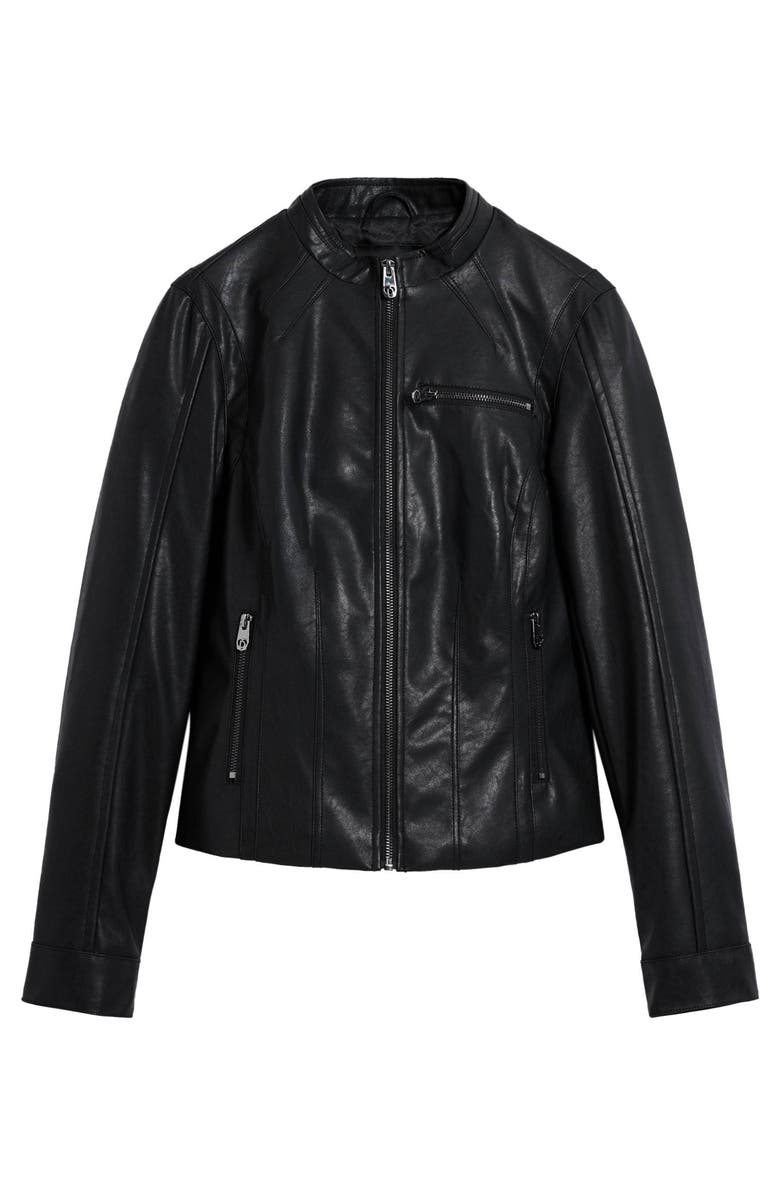 Desigual Faux Leather Jacket, Alternate, color, Black