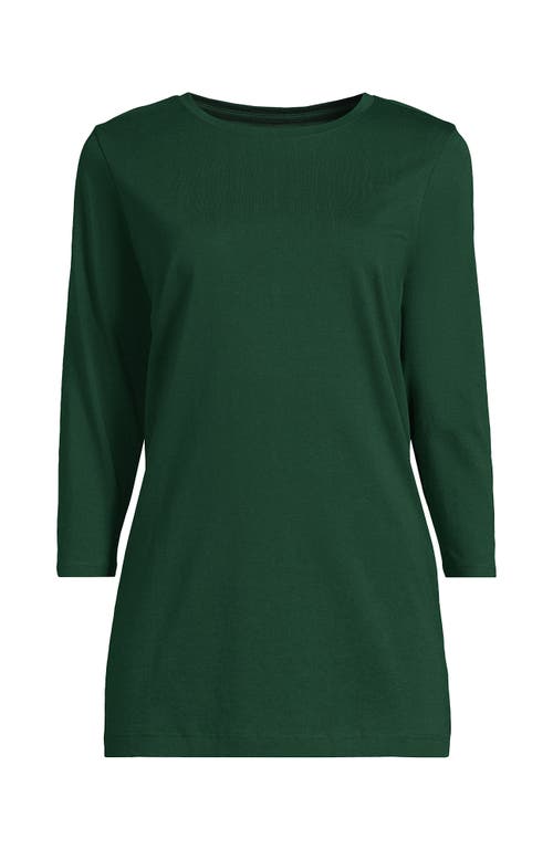 Lands' End Plus Size 3/4 Sleeve Cotton Supima Tunic In Green
