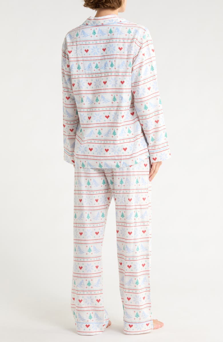PJ Salvage Lightweight Flannel Pajamas, Alternate, color, White Multi