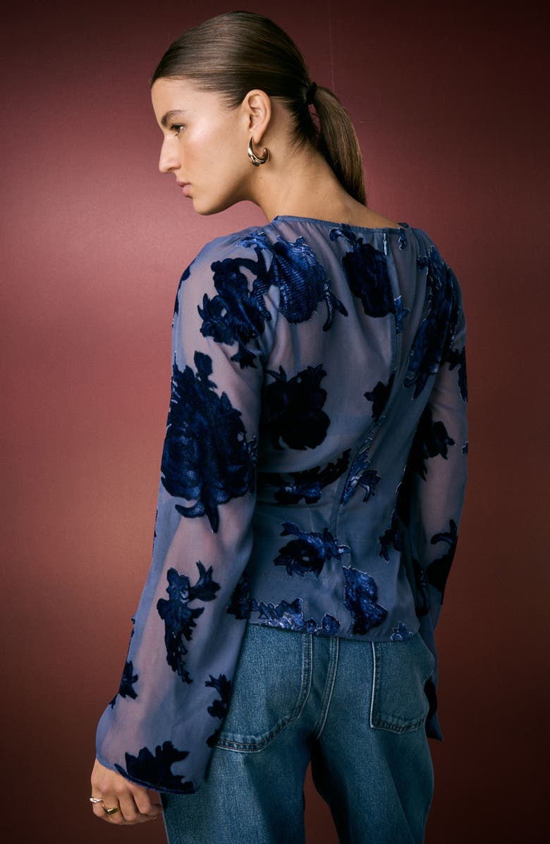 NEXT Flocked Mesh Top, Alternate, color, Blue