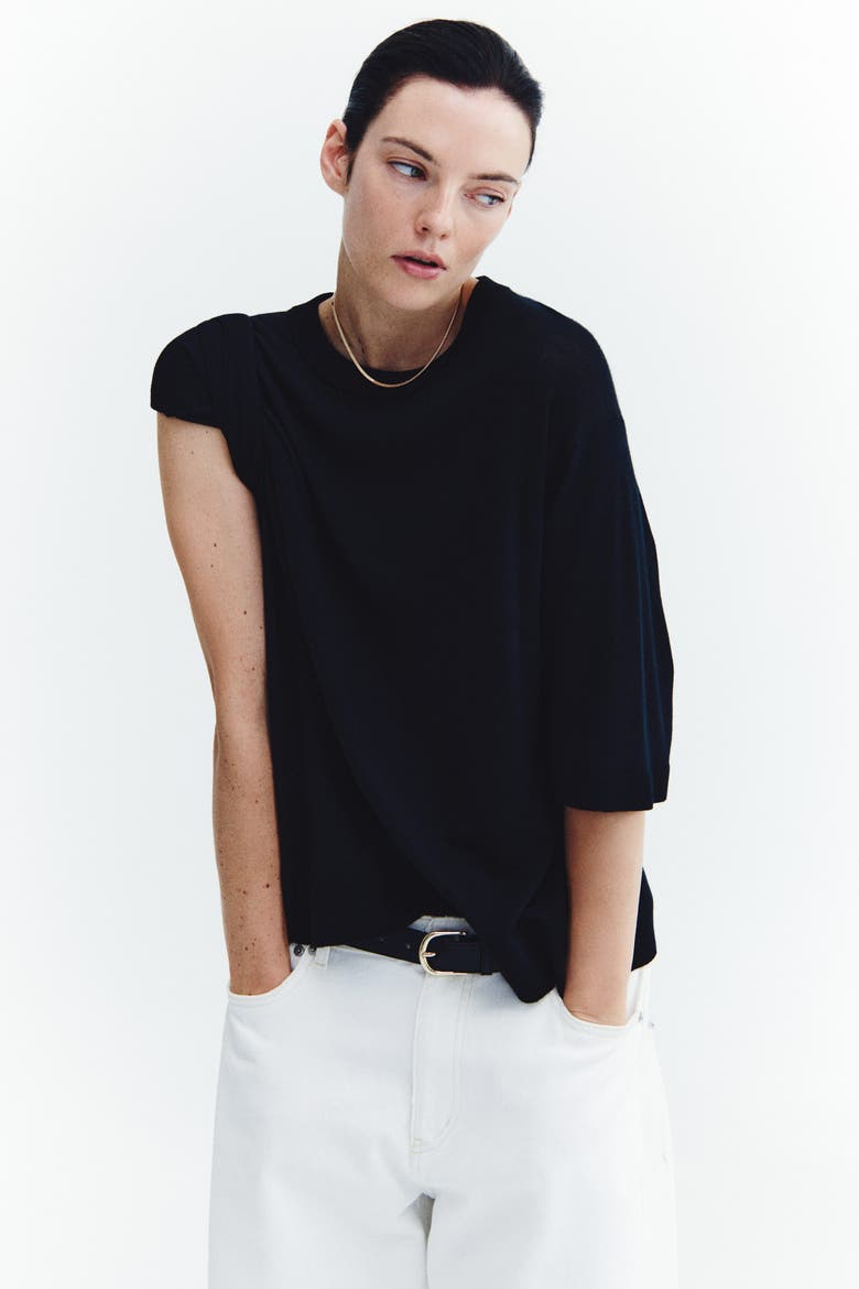 Merino Wool T-Shirt, Alternate, color, Black