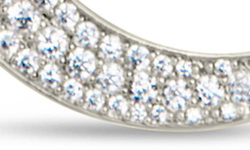 Sterling Forever Stationed Cz Crescent Pendant Necklace