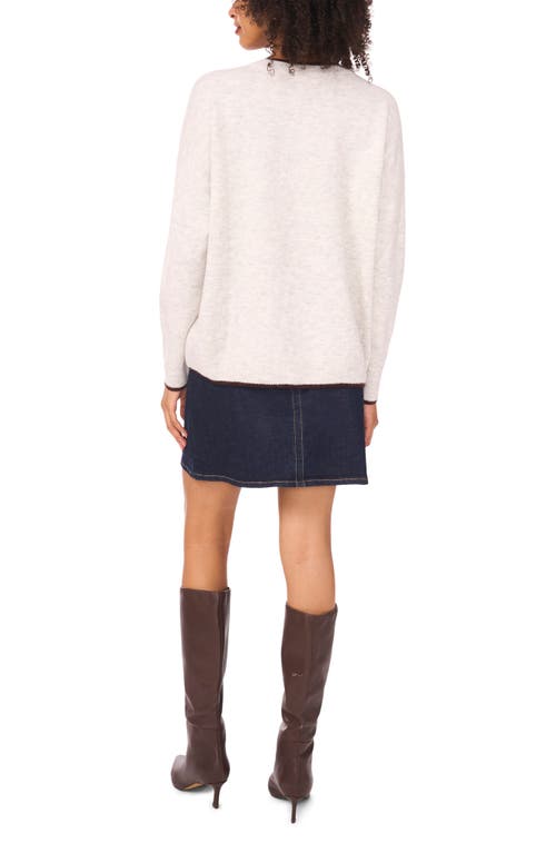 Vince Camuto Tipped Crewneck Sweater In Multi