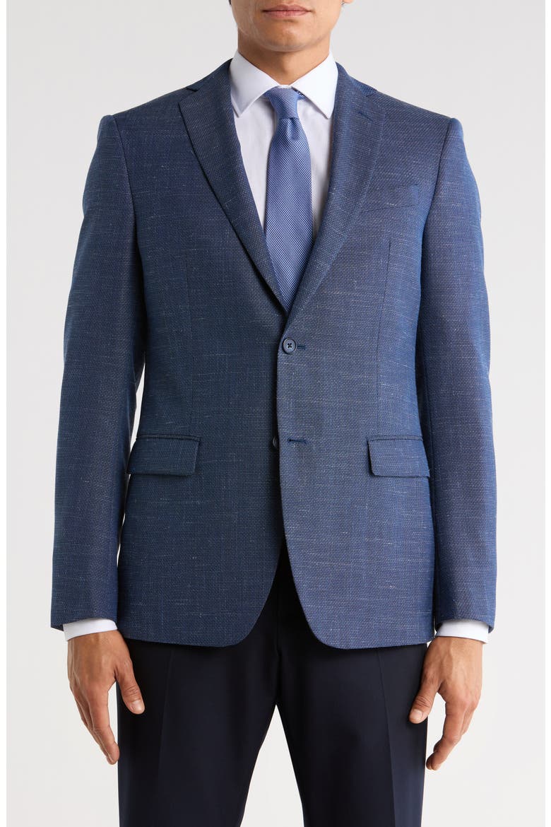 Plaid Knit Sport Coat, Main, color, BLUE