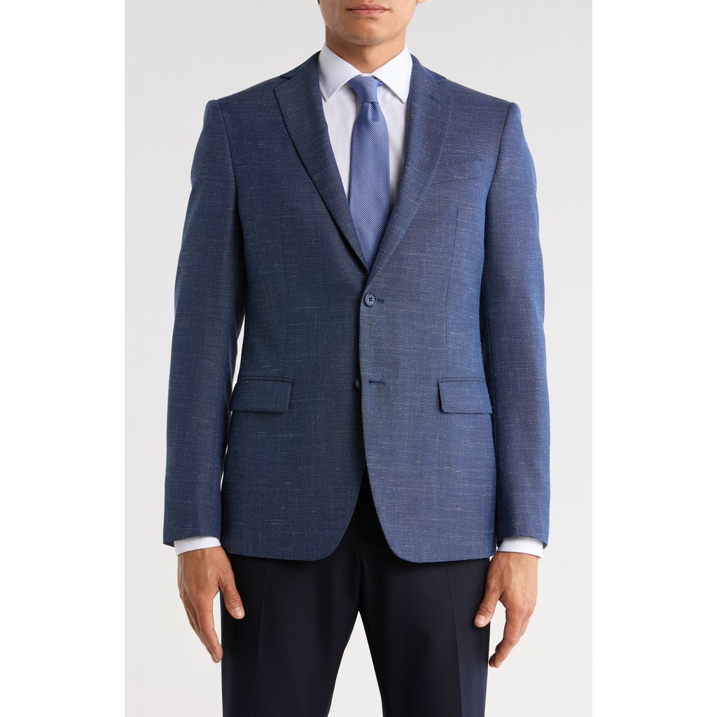 John Varvatos Star Usa Plaid Knit Sport Coat In Blue