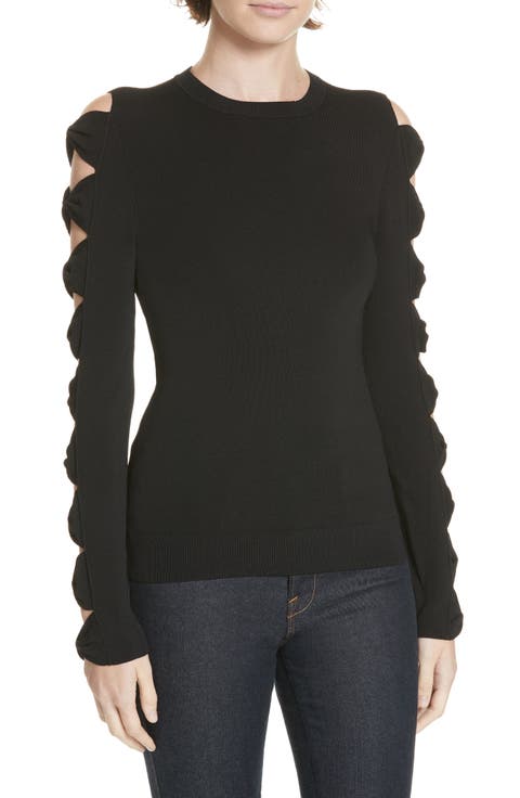 Yonoh Cutout Sleeve Sweater