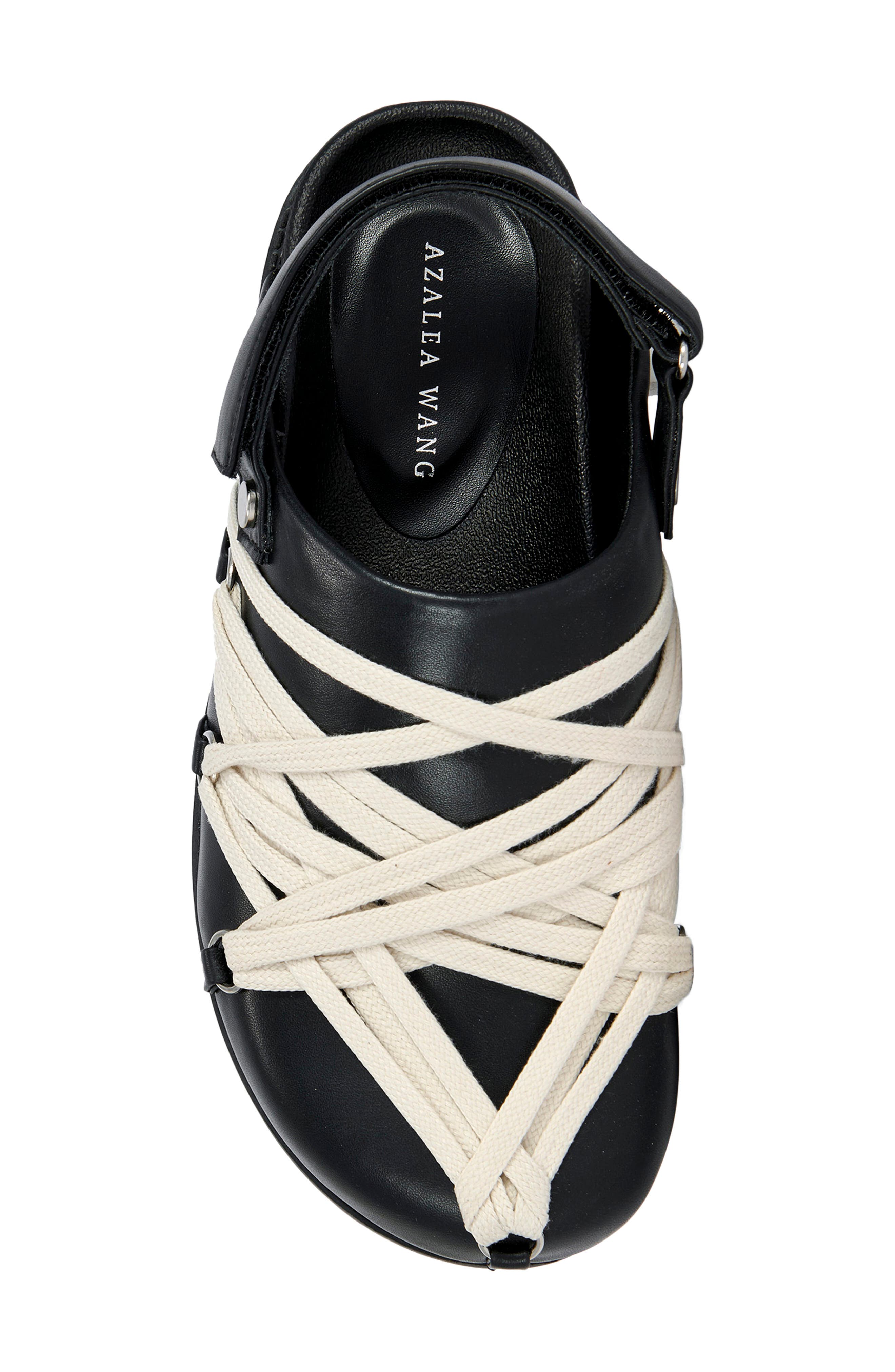 Kimber Strappy Lace-Up Clog, Alternate, color, BLACK
