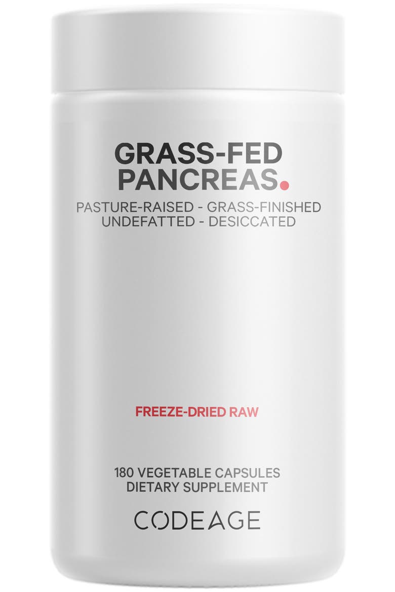 Grass-Fed Beef Pancreas Glandular Supplement, Main, color, White