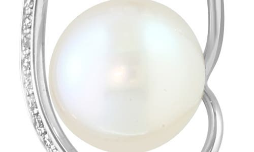 Effy Sterling Silver 9–9.5mm Freshwater Pearl & Diamond Pendant Necklace In White