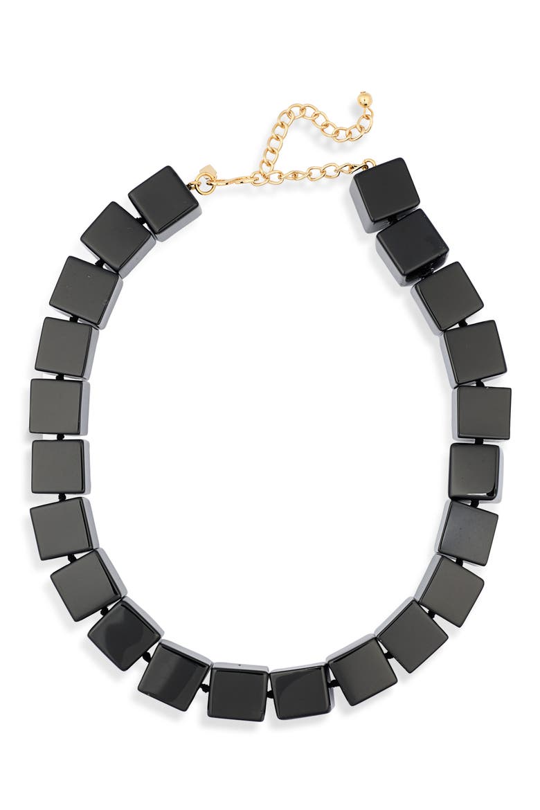 Beaded Necklace, Main, color, BLACK