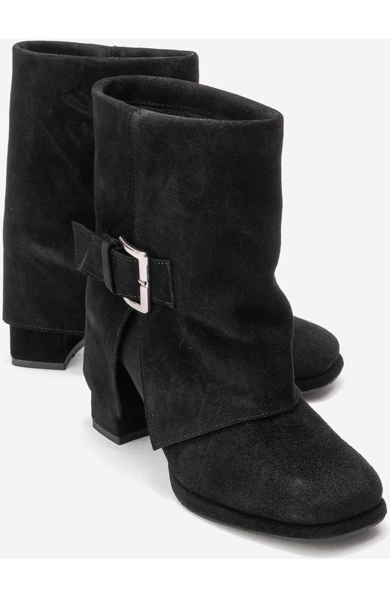 Forever & Always Shoes Lore Leather Block Heel Boot, Alternate, color, Black Suede
