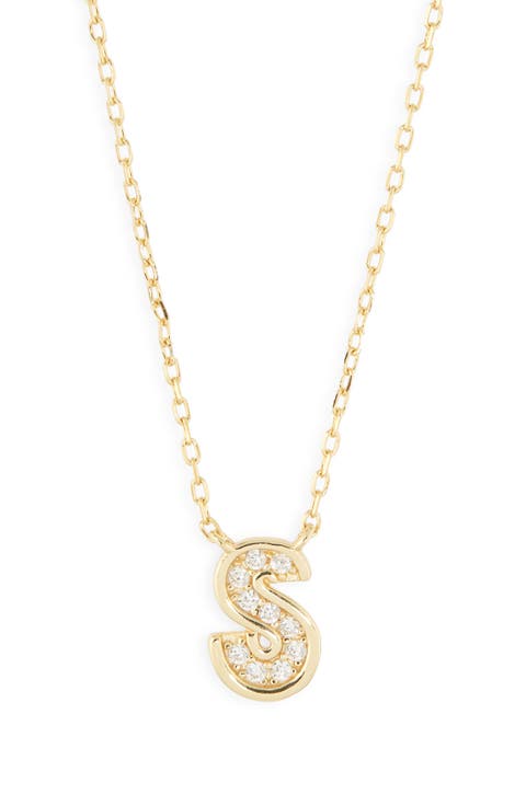 Cubic Zirconia Initial Pendant Necklace