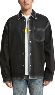 PURPLE BRAND Coated Denim Shirt Jacket