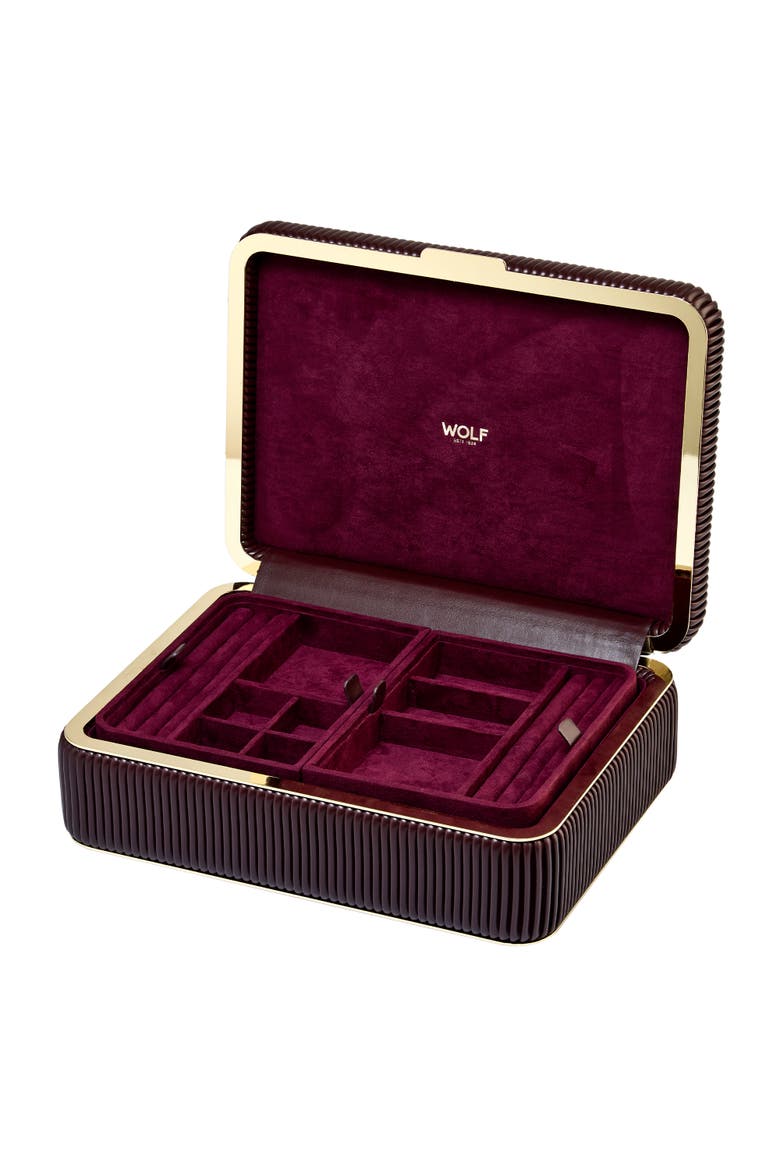 Bella Medium Jewelry Box, Alternate, color, Bordeaux