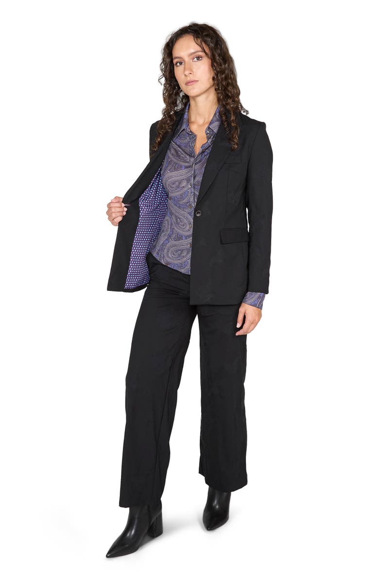 Lords of Harlech Julia Stretch Wool Tailored Blazer, Alternate, color, Black