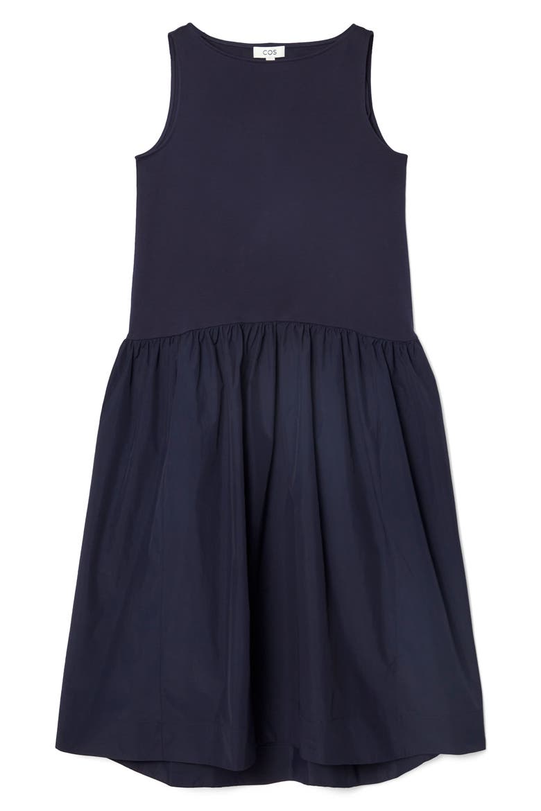 Voluminous Sleeveless Midi Dress, Alternate, color, BLUE DARK