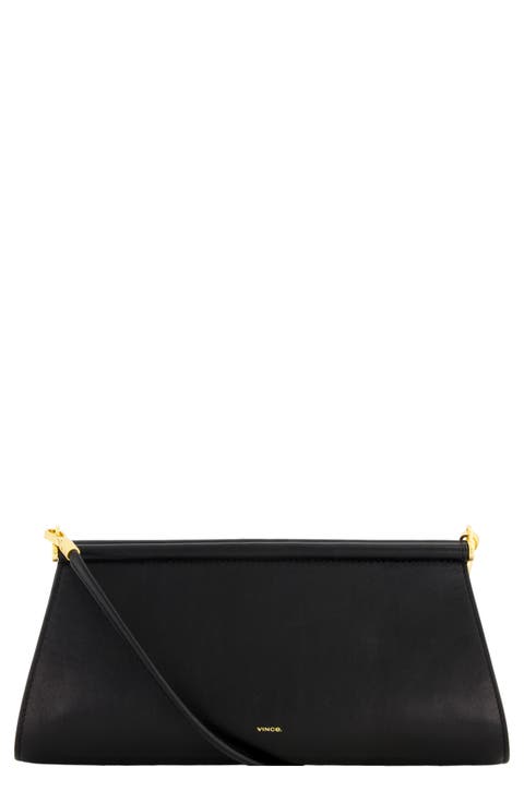 Double Bar Nappa Leather Frame Shoulder Bag