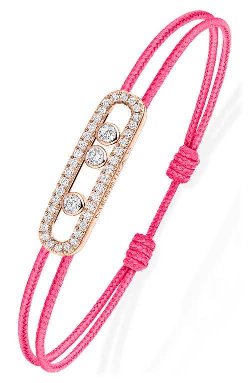 Messika Care Pavé Diamond Friendship Bracelet In Pink