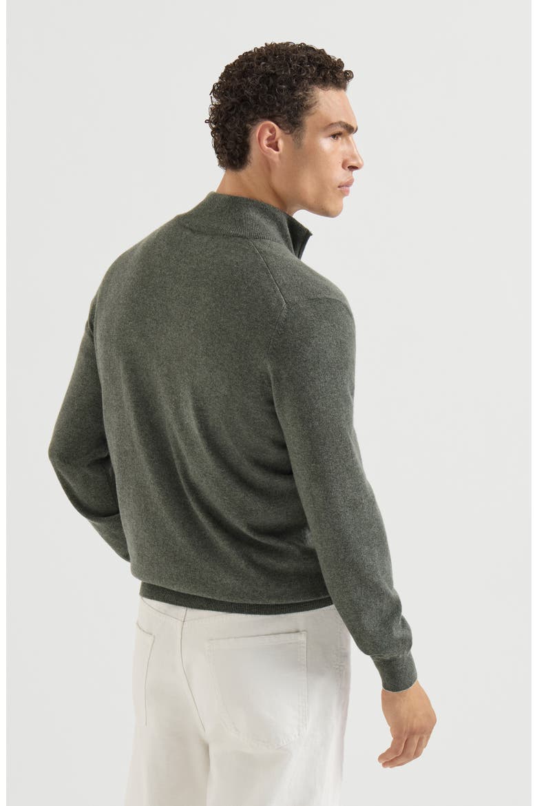 Cashmere sweater with half zip, Alternate, color, Grey