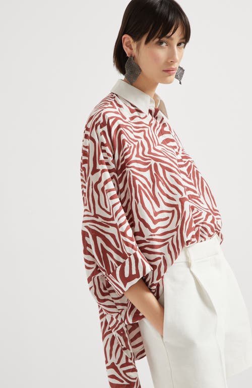 Brunello Cucinelli Print Shirt In Red