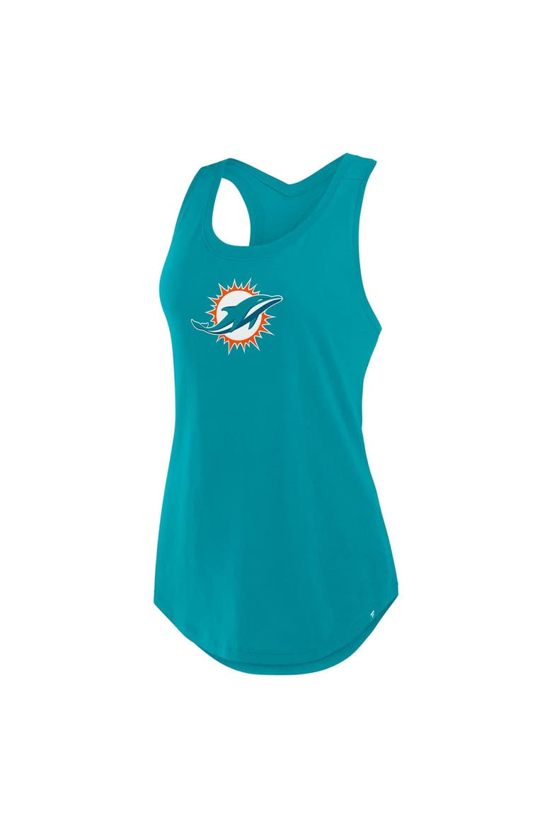 Women's Fanatics Aqua Miami Dolphins Iron Fan Tank Top, Alternate, color, Aqua