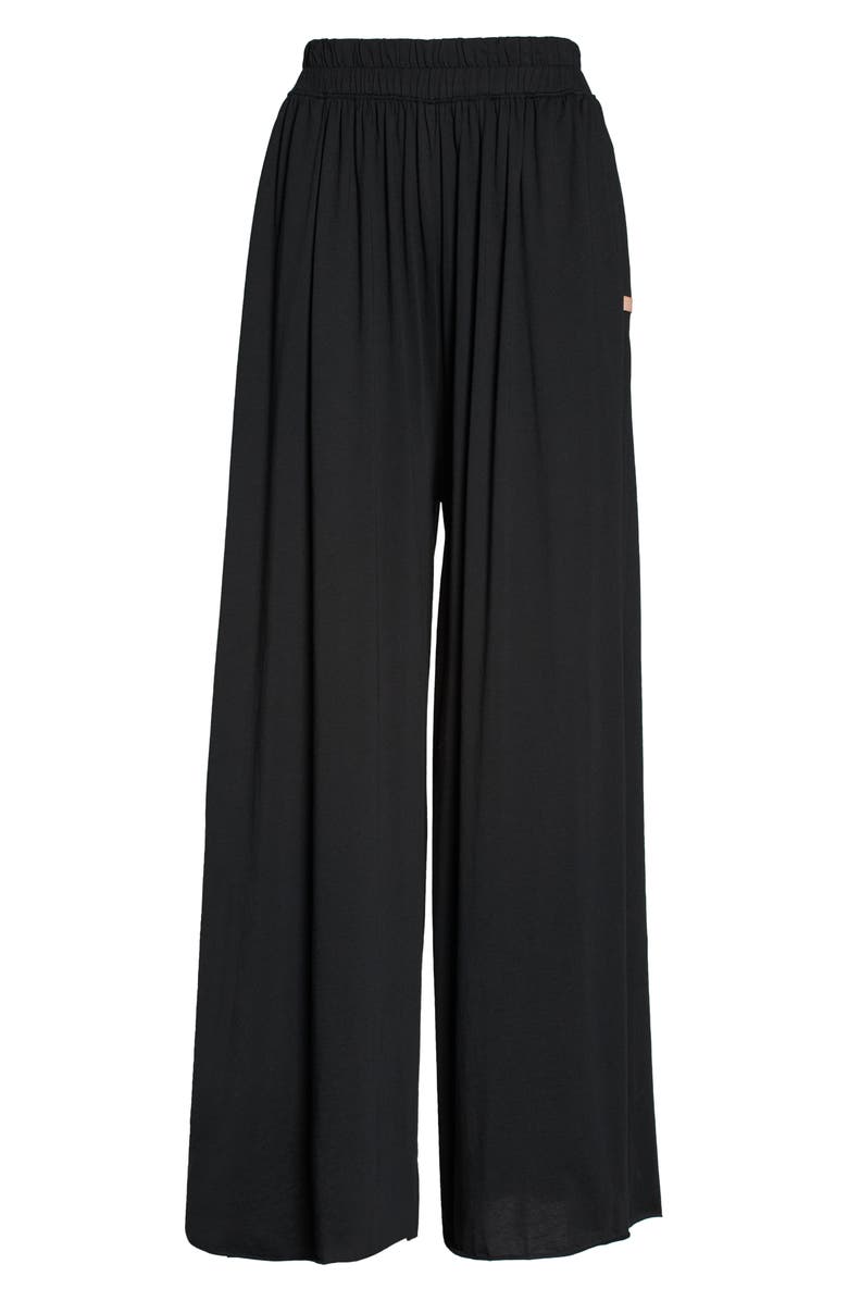 Lunya Organic Pima Wide Leg Lounge Pants, Alternate, color, Immersed Black