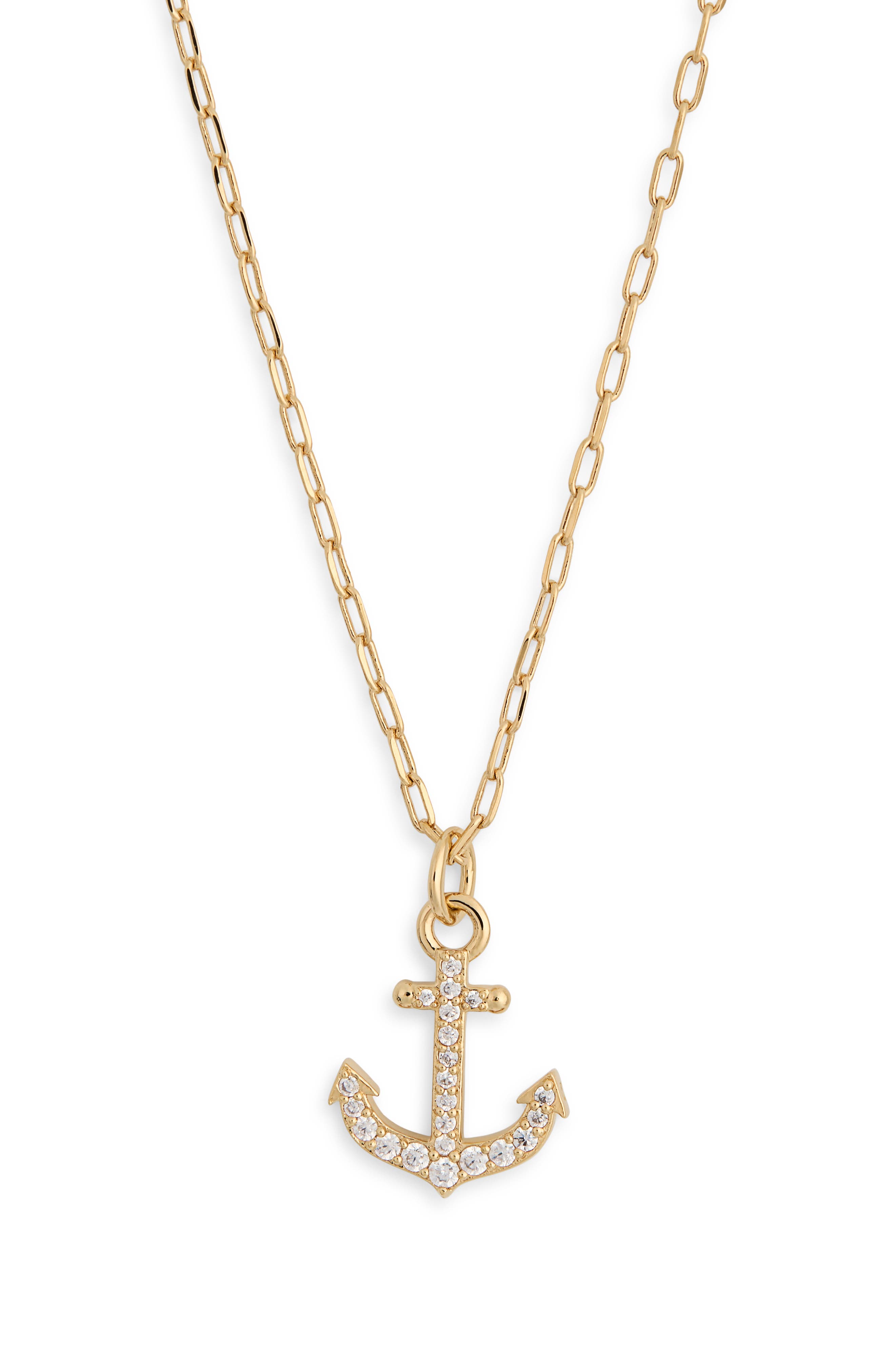 Anchor Cubic Zirconia Pendant Necklace