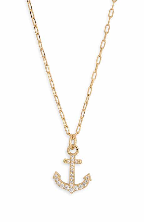 Anchor Cubic Zirconia Pendant Necklace