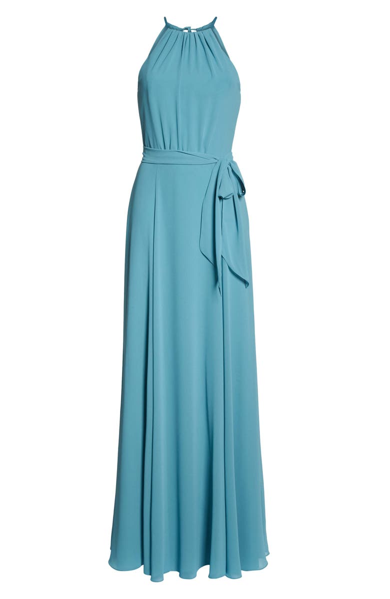 Amsale Kyra Chiffon Halter Gown, Alternate, color,