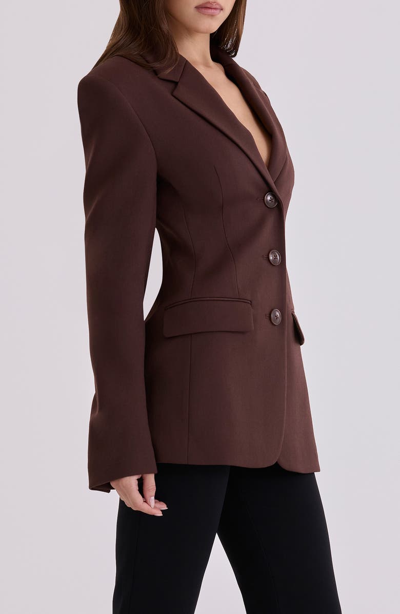 HOUSE OF CB Luella Hourglass Crepe Jacket, Alternate, color, Chocolate