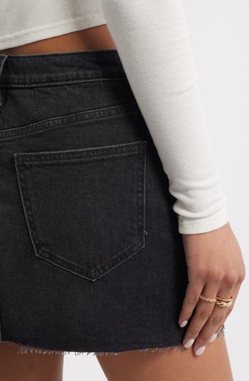 Raw Hem Denim Miniskirt