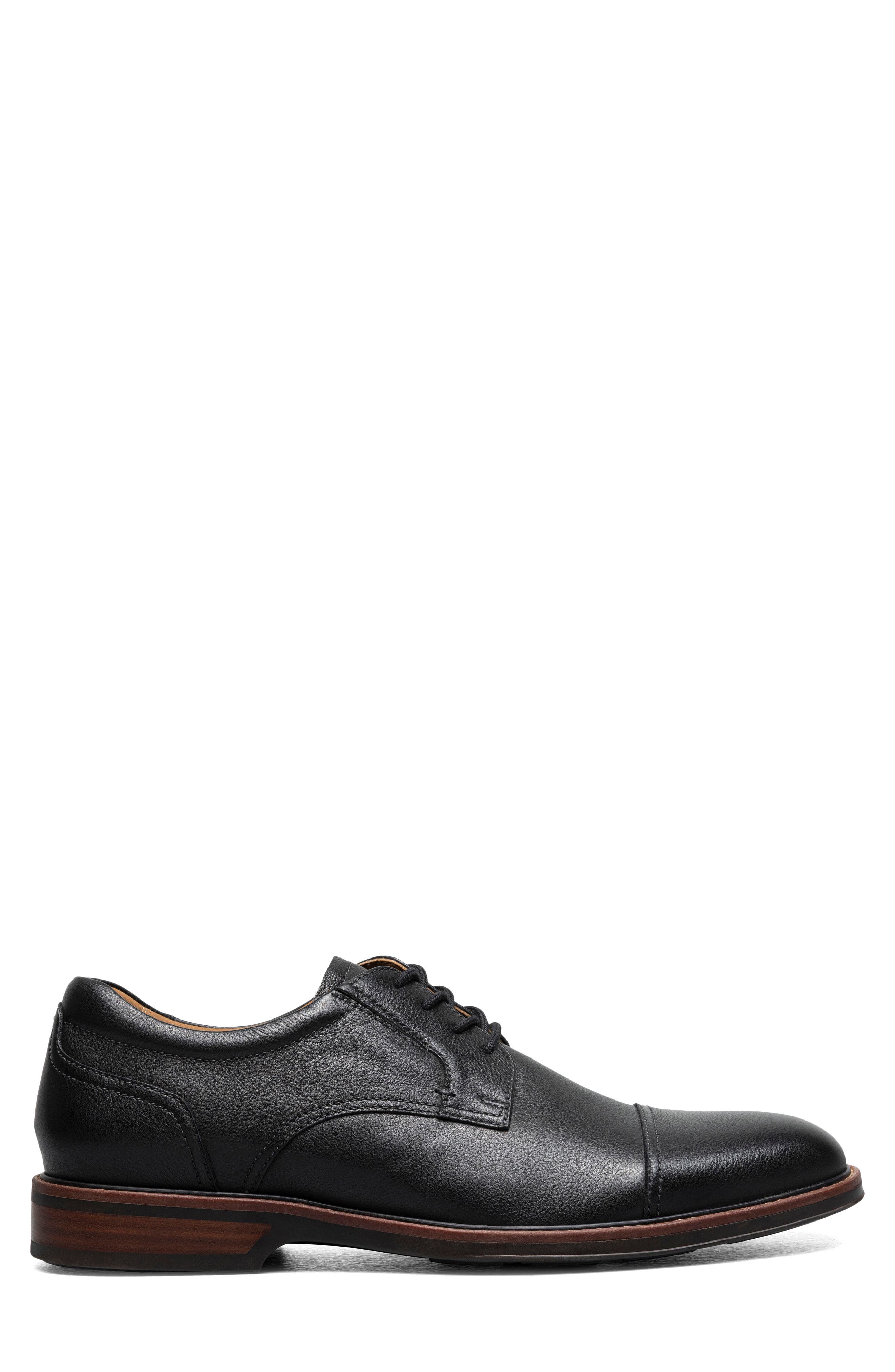 Florsheim Traveler Cap Toe Derby, Alternate, color, Black