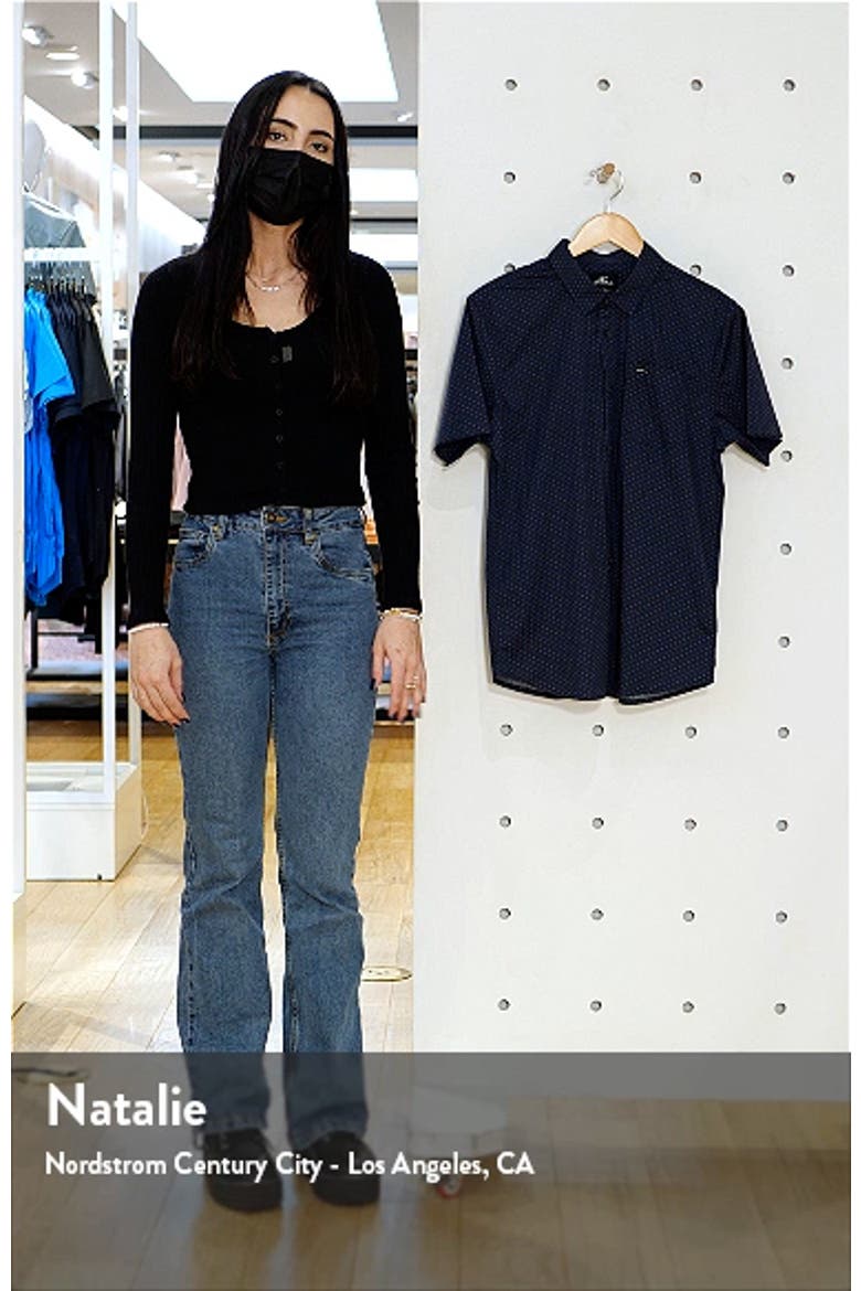 Tame Slim Fit Stretch Short Sleeve Button-Up Shirt video
