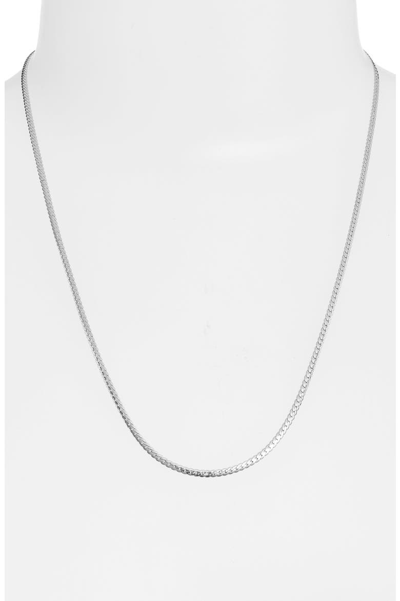 Aria Curb Chain Necklace, Alternate, color, HIGH POLISH SILVER